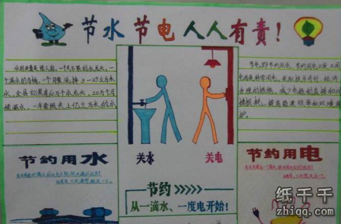 小学生节约用电手抄报版面设计图