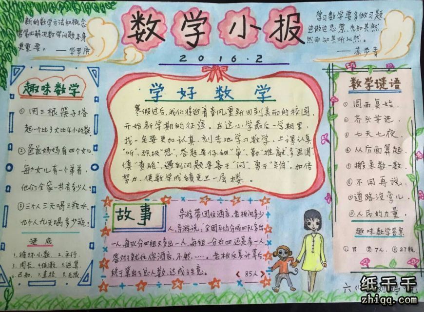 数学手抄报版面设计图-纸千千