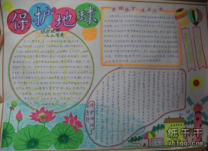 保护地球手抄报图片