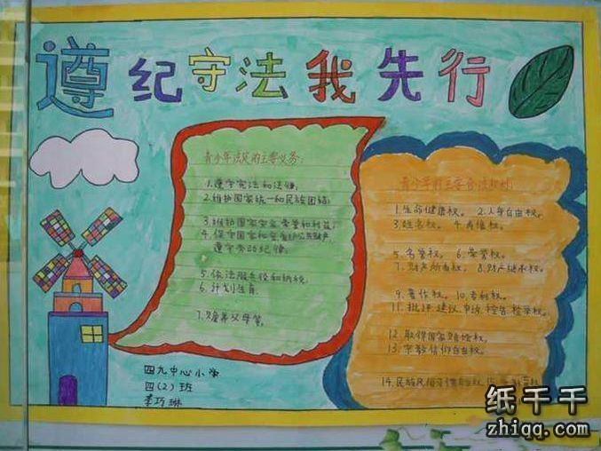 小学生宪法手抄报图片