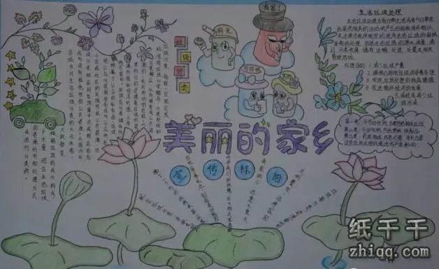美丽的家乡优秀手抄报