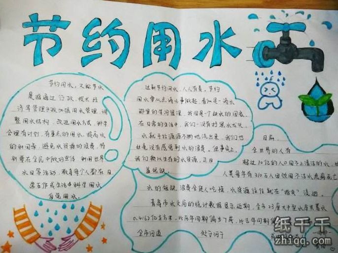 四年级节约用水手抄报