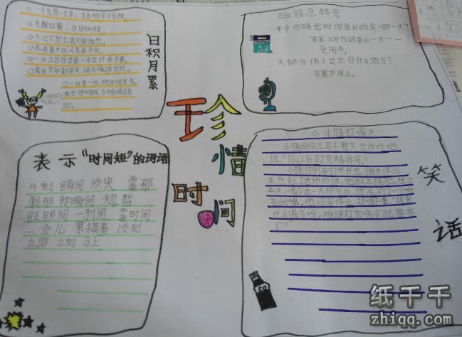 珍惜时间的手抄报内容