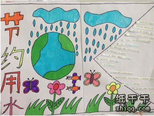 节约用水手抄报一等奖-纸千千