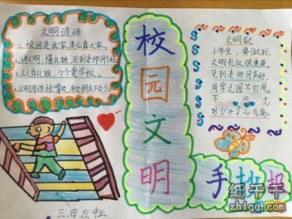 手抄报 校园手抄报图片大全 不是因为美丽才文明,而是因为文明才美丽