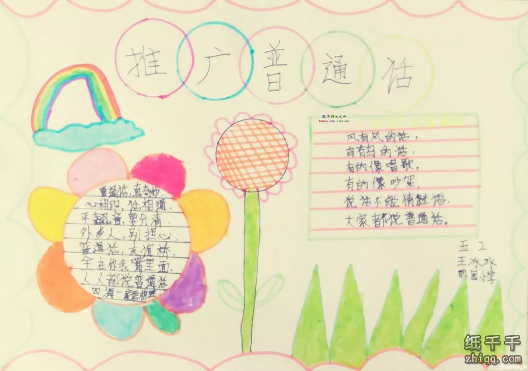小学生推广普通话手抄报图片