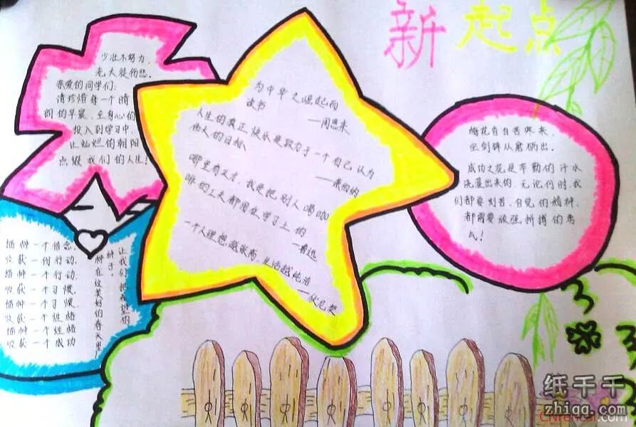 校园新学期展望未来手抄报